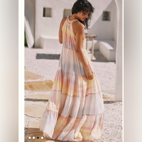 Anthropology PQ Swim Tiered Ruffle Maxi Dress, M/L - Picture 2 of 5